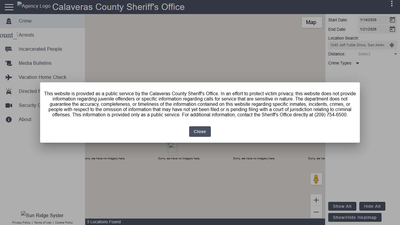 Calaveras County Sheriff's Office - Crime